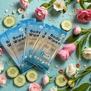 Mint Leaf Body Cleansing Wipes for Adults with Vitamin E and Aloe Vera 30 count